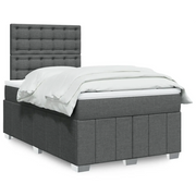 Giroletto a Molle con Materasso Grigio Scuro 120x190cm Tessuto