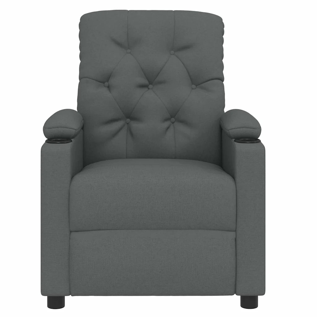 Divano Sedia-Poltrona Reclinabile in Tessuto Grigio Scuro 883517