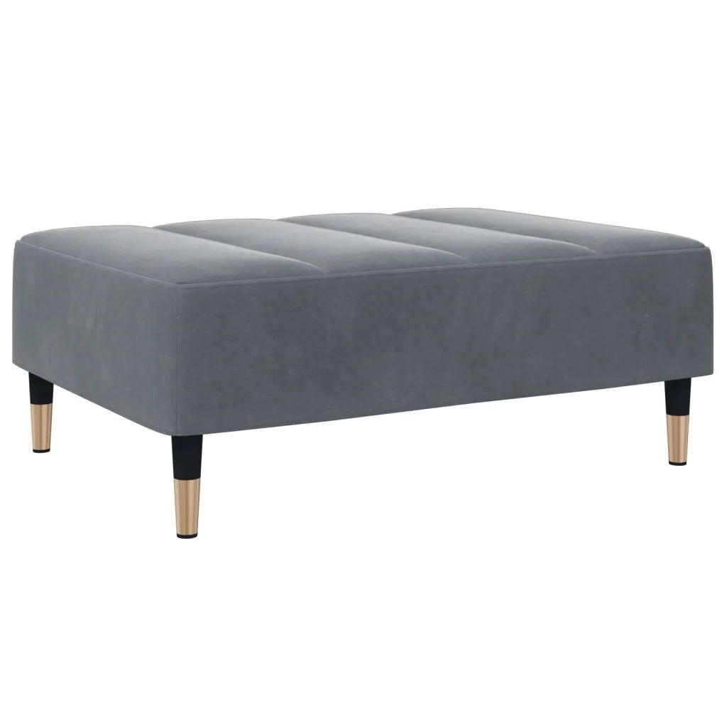 Divano Letto 2 Posti con Poggiapiedi Grigio Scuro in Velluto 3258152