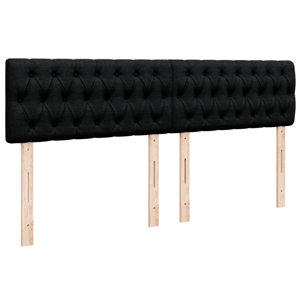Giroletto a Molle con Materasso Nero 180x200 cm in Tessuto