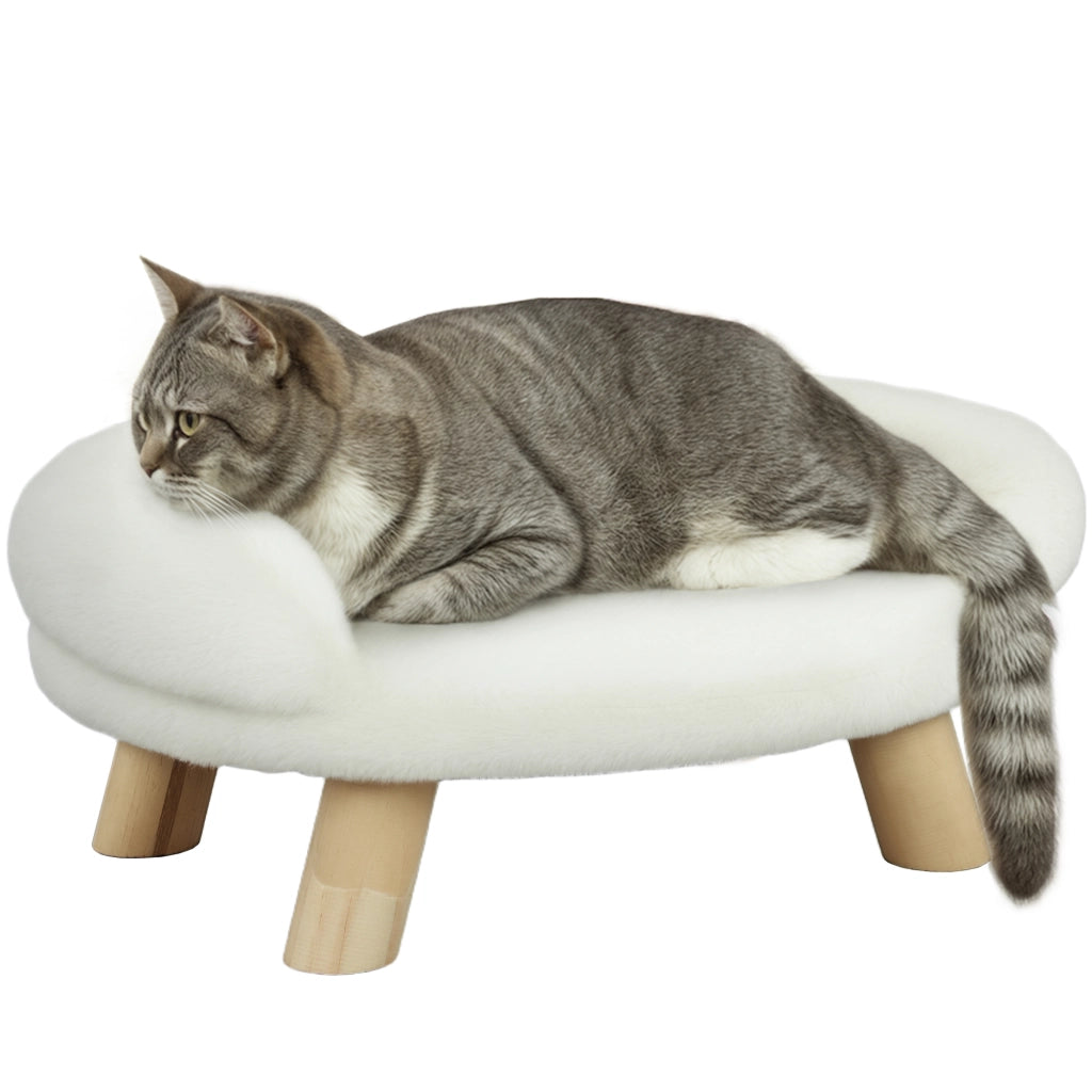 Letto per Animali Domestici Gatti Cani ¨C zephmum ¨C Plush Lavabile Crema Bianca 47x40x20cm