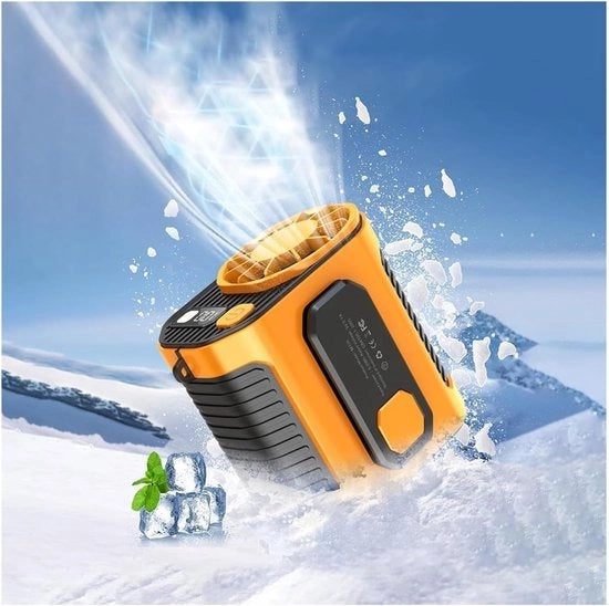 Ventilatore portatile per esterni - 2025 nuovo ventilatore per fissaggio alla cintura - ventilatore USB portatile - con clip alla cintura - per attività all'aperto, campeggio, viaggi e pesca - giallo