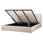Letto matrimoniale beige chiaro con contenitore 180 x 200 cm camera da letto moderna