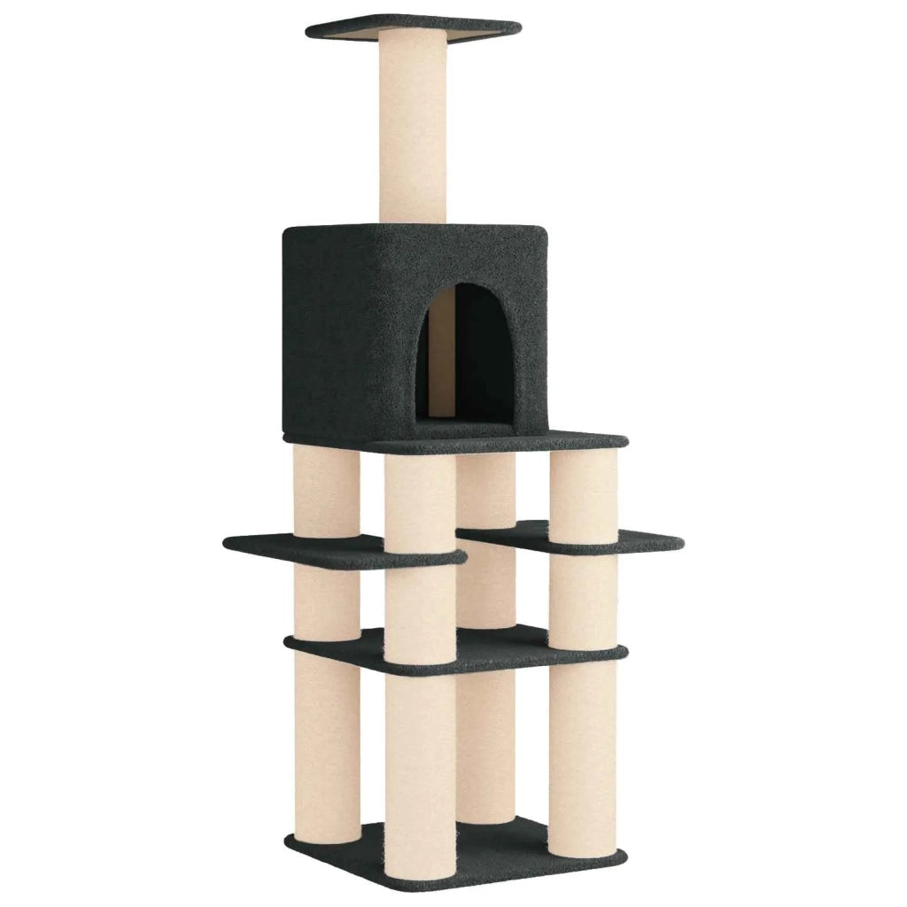 Albero per gatti con pali per graffiare in sisal Grigio Scuro 42033041