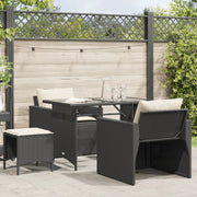 Set Divani da Giardino 4 pz con Cuscini Nero in Polyrattan 366358