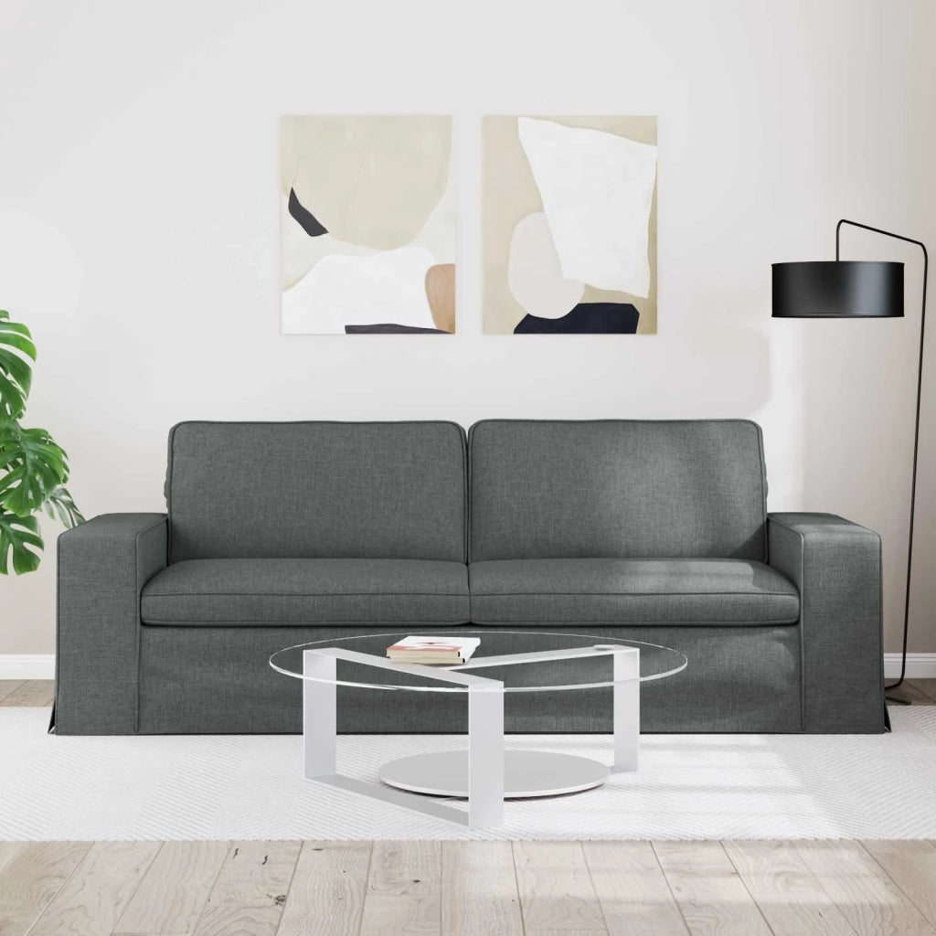 Divano Grigio scuro 222 x 80 x 82 cm Tessuto 42024398