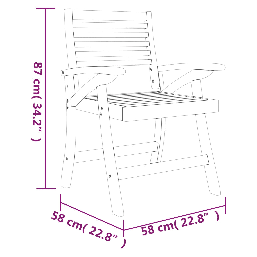 Set da Pranzo per Giardino 3 pz in Legno Massello di Acacia 3156857