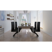 Sedie da Pranzo 4 pz Nere in Similpelle 160563