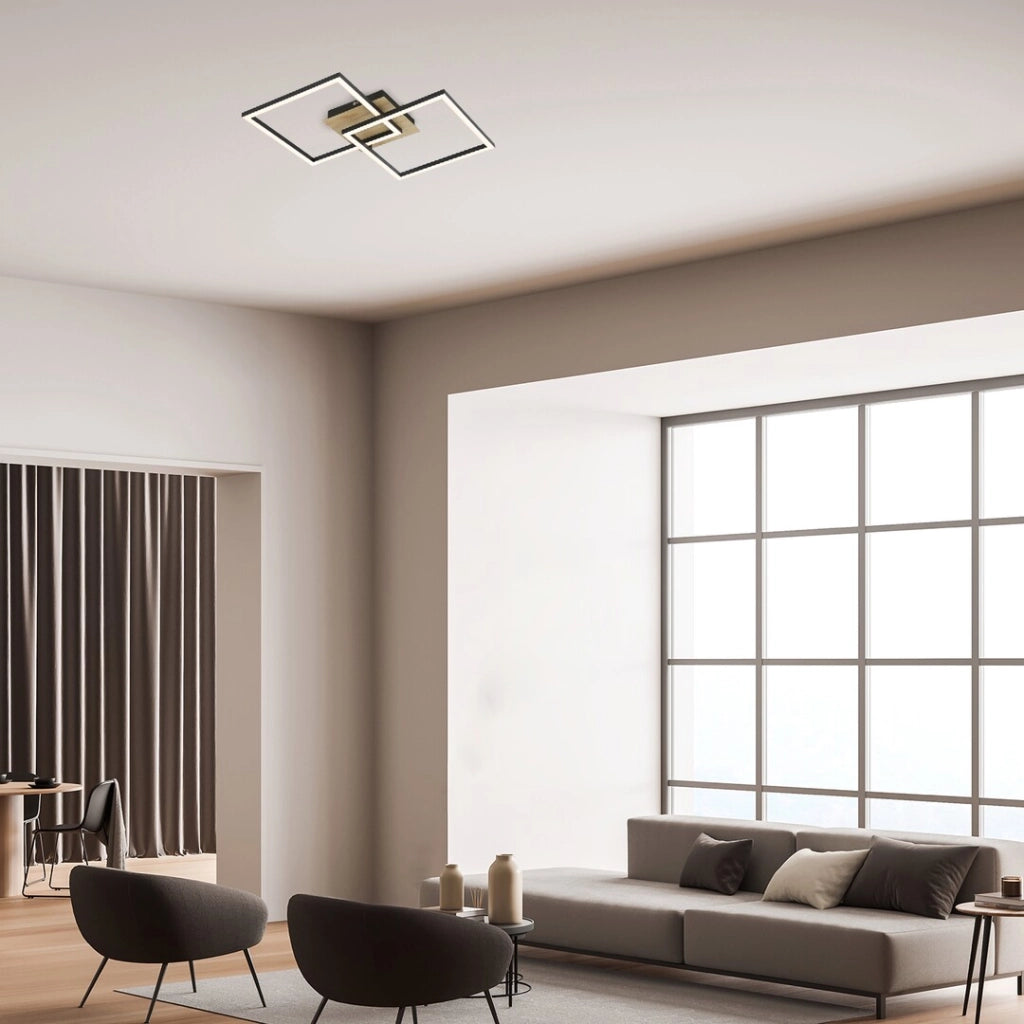 Plafoniera LED Rabalux Ashton 24W nero opaco quadrata 40cm