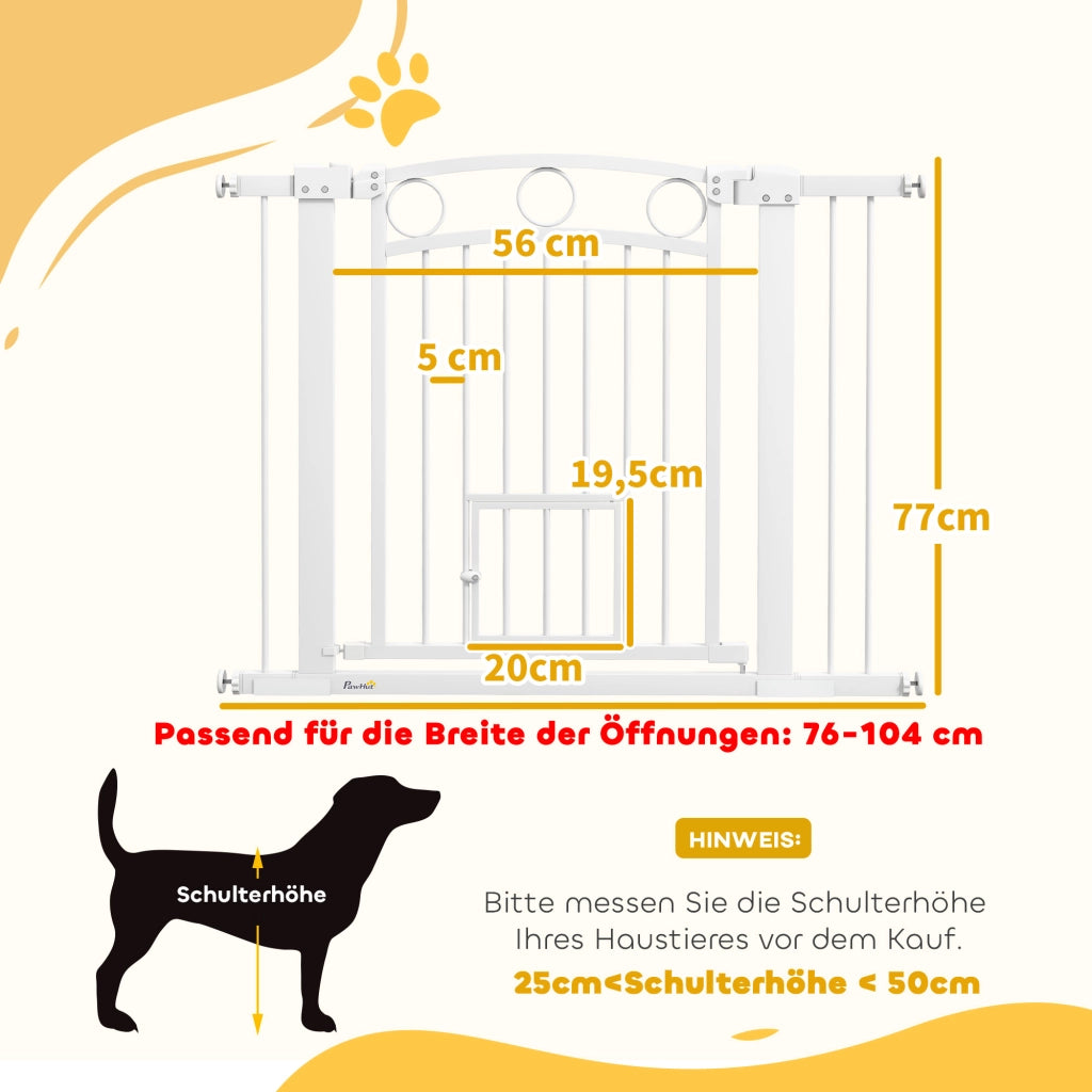 Barriera estensibile a forbice con cancelletto per gatti, doppia chiusura, in plastica bianca 76 × 104 cm