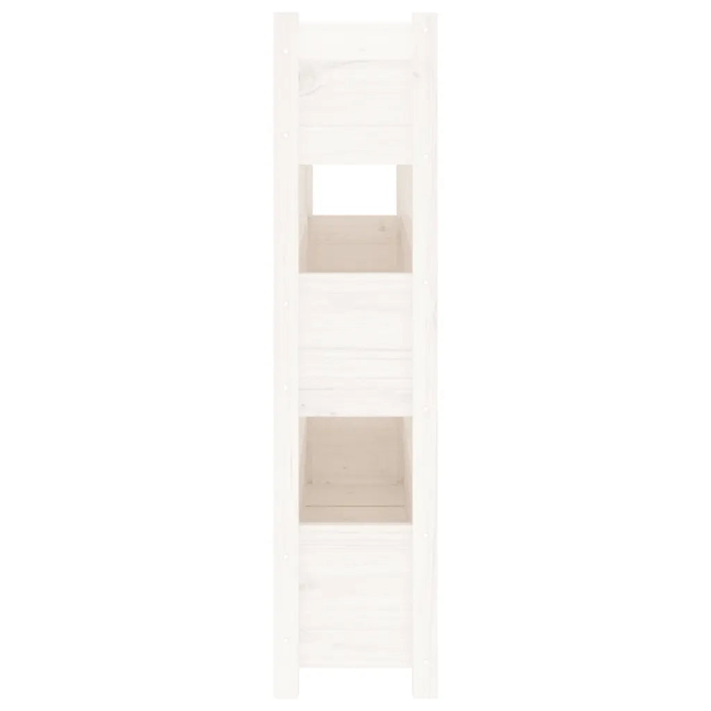 Fioriera | Cassetta per fiori | Vaso Bianca 112x25x104,5 cm in Legno Massello di Pino
