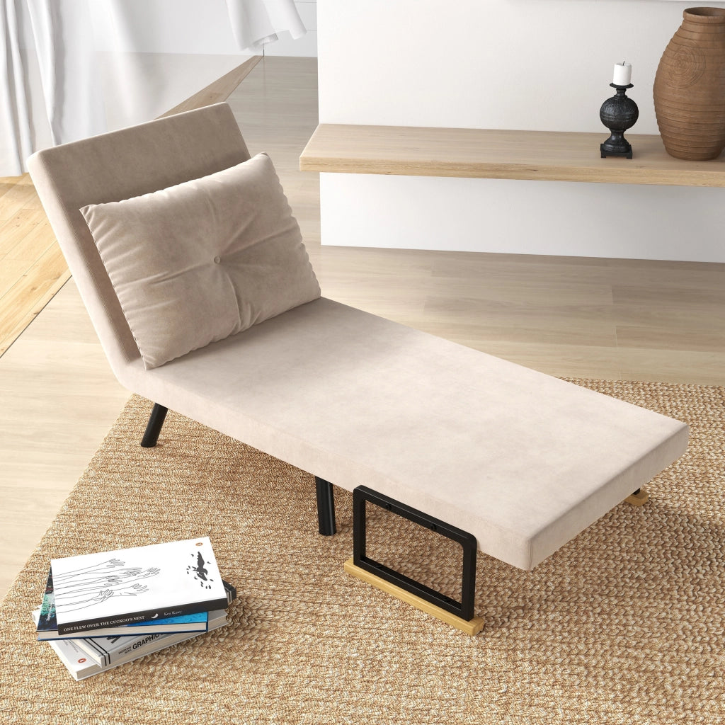 Poltrona letto ¨C zephmum ¨C tessuto velluto beige