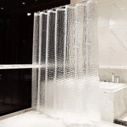 Douchegordijn Semi-trasparente Antimuffa 180x180cm - 3D Sospensione Rivettata e Compreso Anelli-Bocchette