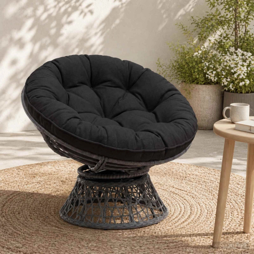 Cuscino per Sedia Appesa VIANEN 100% Poliestere Nero 954041