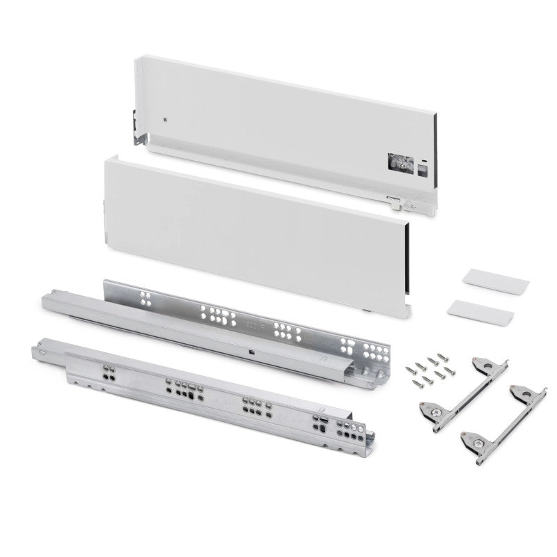 Cassetto esterno Vertex con regolazione 3D altezza 178mm, 60kg, profondità 500mm, Acciaio, Grigio antracite