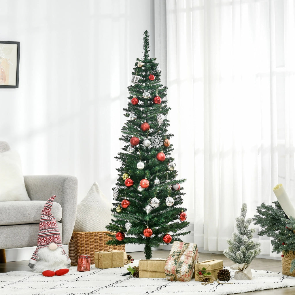 Albero di Natale artificiale verde 1,5 m con supporto e stella, rami realistici e facile da montare per casa