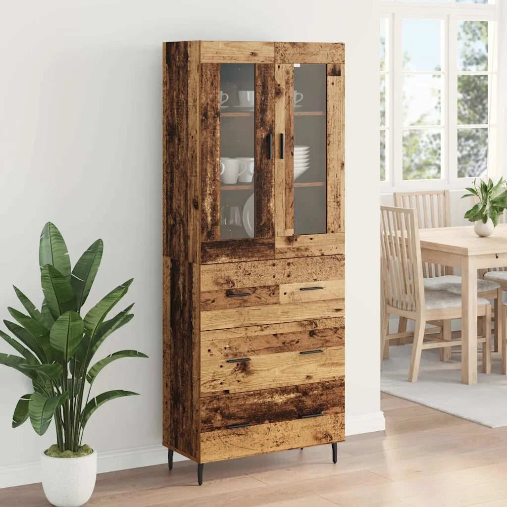 Credenza con cassetto 2 pcs Legno vecchio Legno multistrato