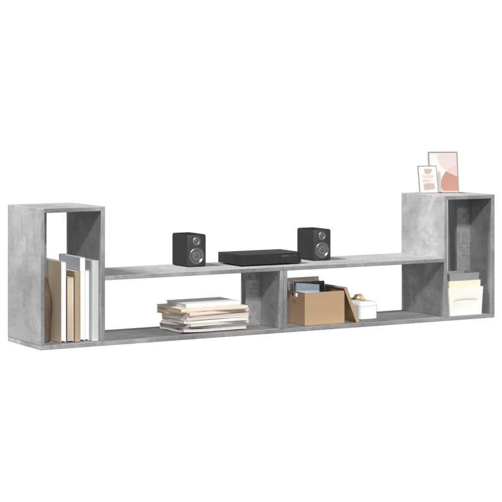 Mobili TV Muro 2 pz-Credenza per TV Grigio Cemento 100x30x50cm Legno Multistrato