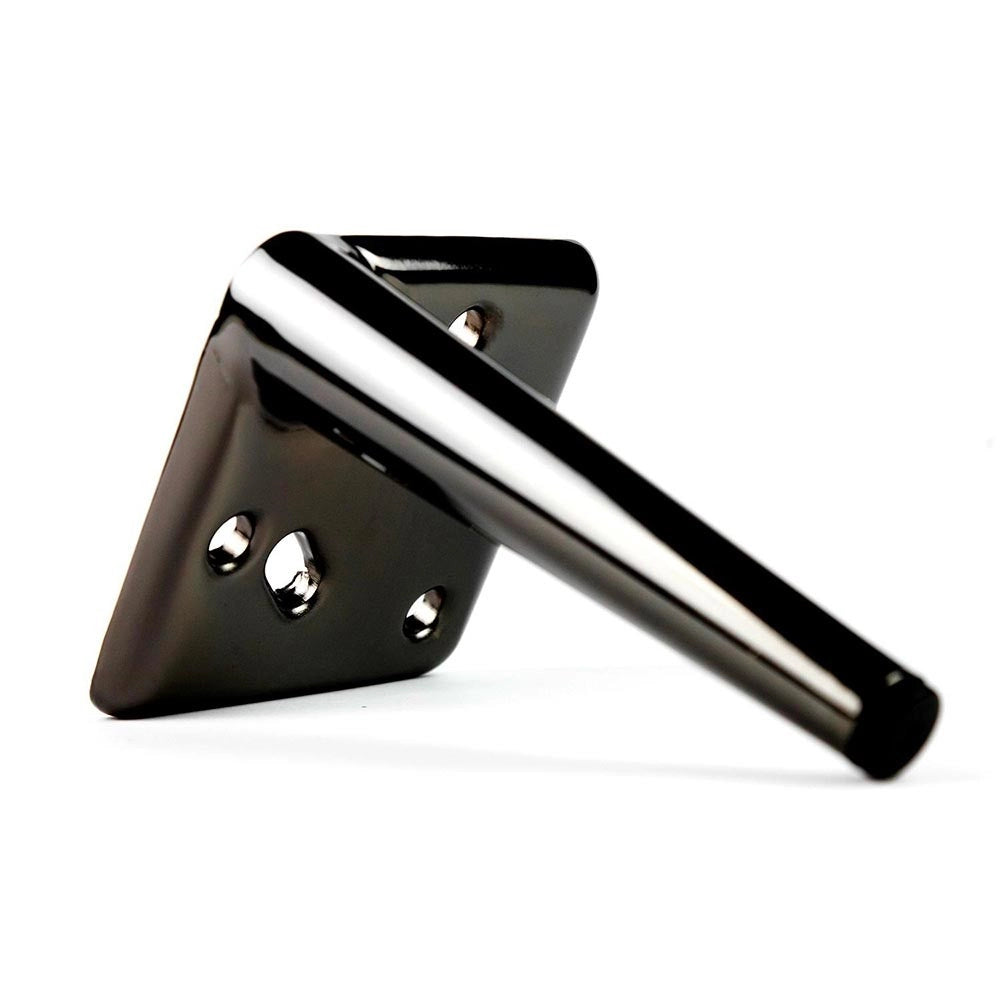 Piede in metallo per mobili e complementi d'arredo Ago17 nickel nero H 17cm.