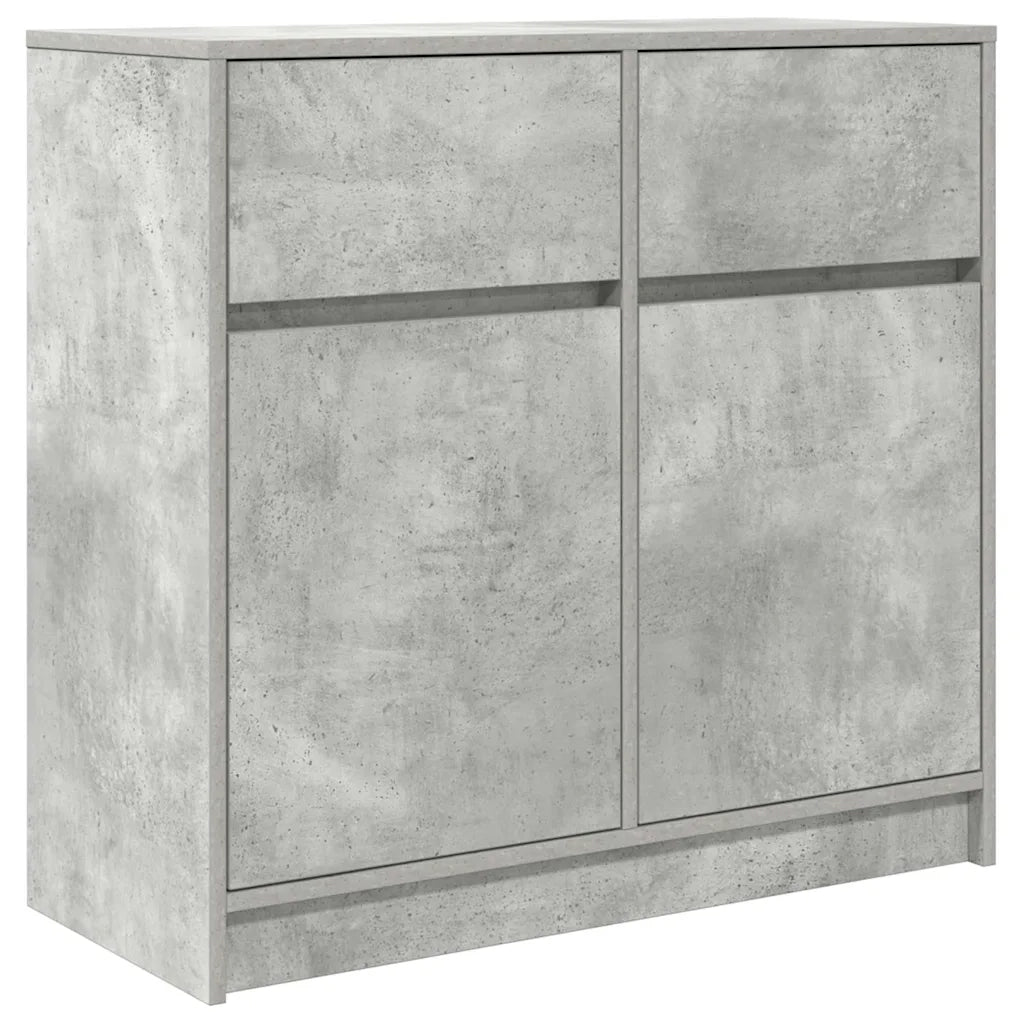 Credenza con Cassetto Grigio Cemento 80x34x76 cm in Truciolato