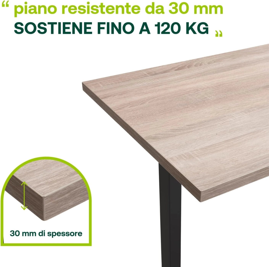 Scrivania Regolabile in Altezza ENERGIA Standing Desk 150x69 cm Colore Rovere Miele e Nero
