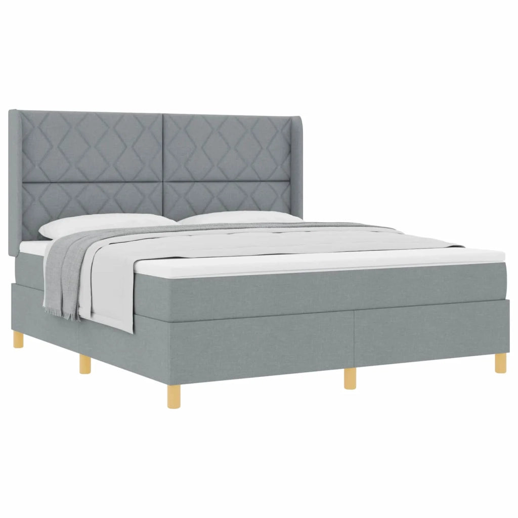 Letto a molle con testiera Grigio chiaro 180 x 200 cm Tessuto 3341910