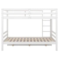 Letto a castello per bambini 6+ anni, 140x200 cm, con 2 cassetti, senza materasso, Bianco