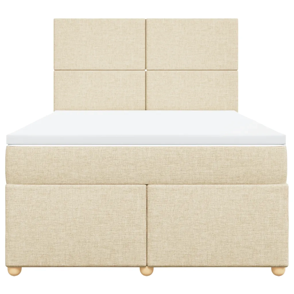 Giroletto a Molle con Materasso Crema 140x200 cm in Tessuto 3291301