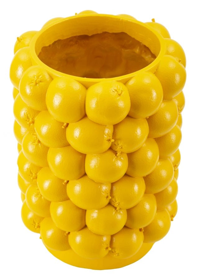 Vaso Lemons Ø21x28 cm in Resina Giallo
