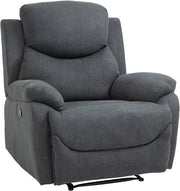 Sedia Reclinabile - Pieghevole - Tessuto in Lino - Grigio Scuro - 150 °