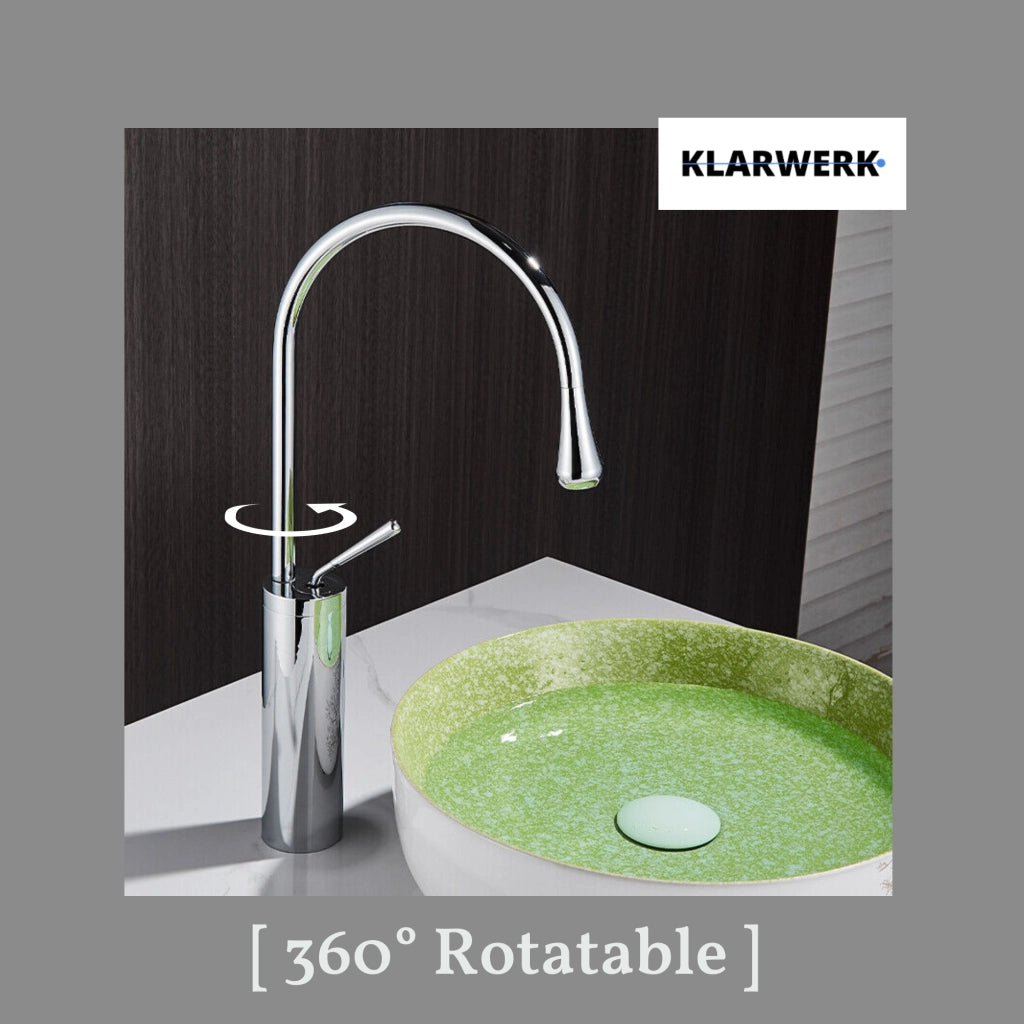 Lydia | Rubinetto per bagno cromato Hotel Gastro | Rubinetto in acciaio inox per lavelli alti|miscelatore 2 attacchi Raccordo ad alta pressione alto |
