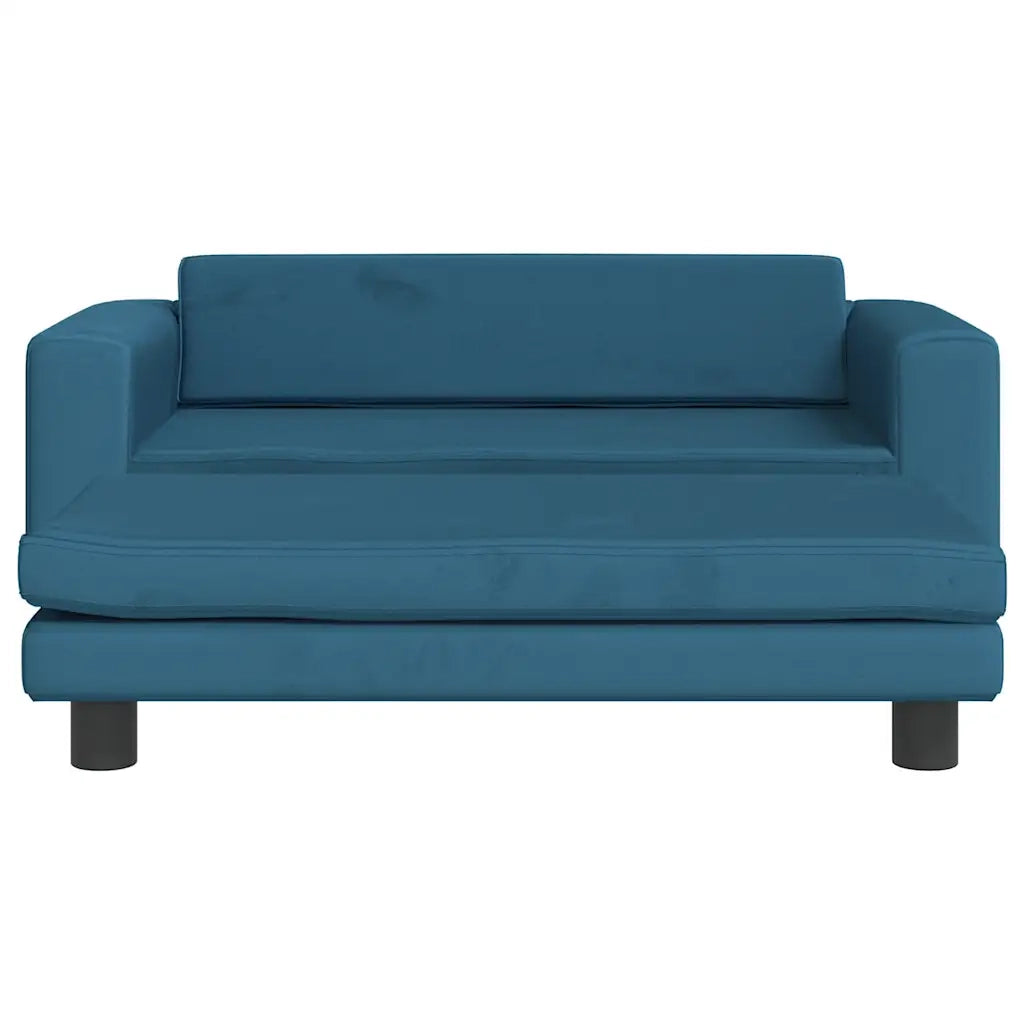 Lettino per Cani con Estensione Blu 100x50x30 cm in Vellutocod mxl 119187