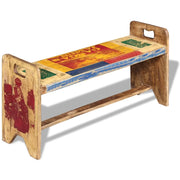 Panchina Cola in Legno Massello di Recupero 100x30x50 cm 243457