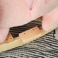 Cavallo a Dondolo a Forma di Coniglio con Suoni, Cavalluccio a Dondolo per Bambini 18-36 Mesi Interattivo, Rosa, 60x33x50cm