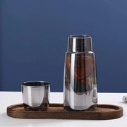 Set di notti con caraffa acqua e bicchiere vaso per notti, caraffa acqua con coperchio per camera da letto notti cameretta bagno cucina 25 oz/750 ml (Grigio)