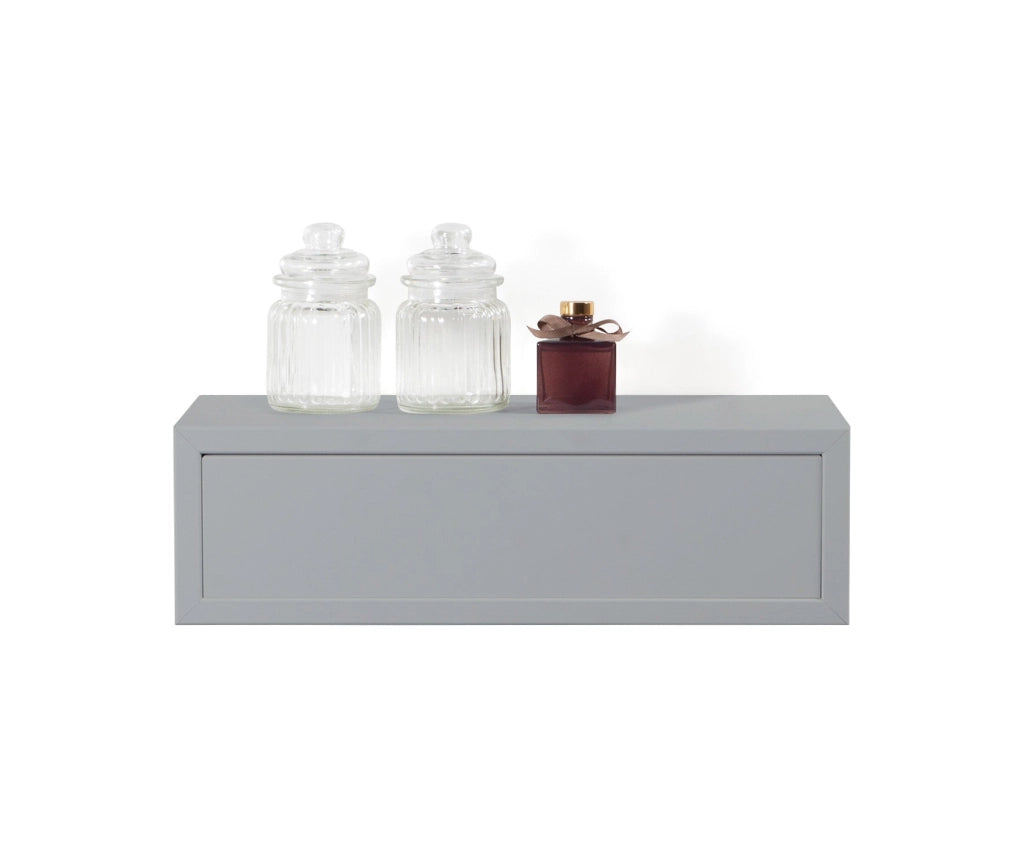 Mensola da Parete 1 Cassetto 45x13,4x20 cm in Fibra di Legno Lego Grigio
