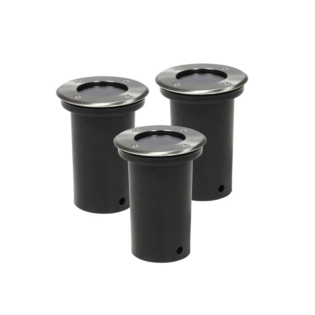 Set di 3 faretti da incasso rotondi per esterni illuminazione decorativa acciaio inox 2402035