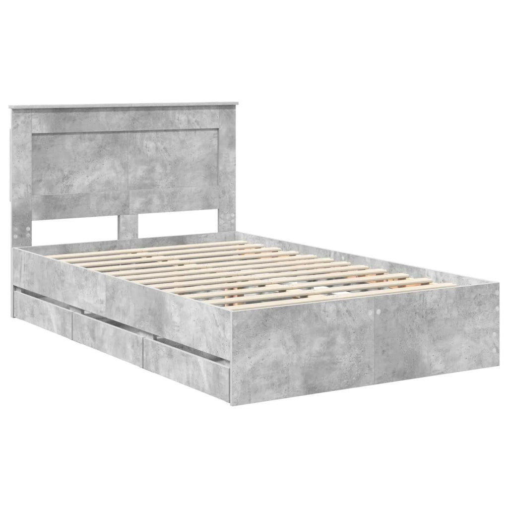 Struttura del letto con cassetto Grigio cemento 120 x 190 cm 3410189