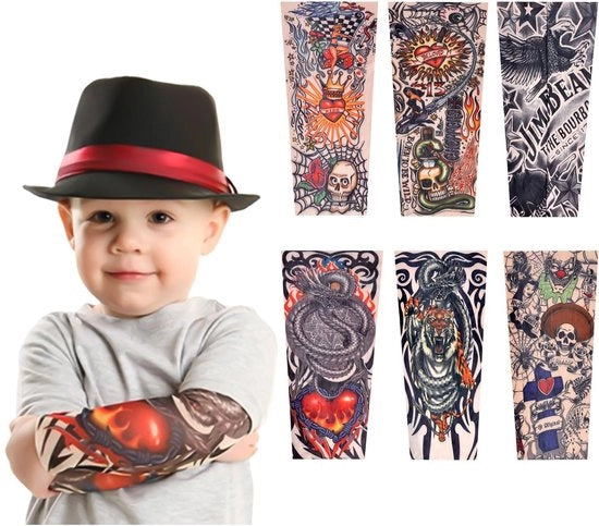 Moufette con Finta Tatua e Falsa Neptatua - 6 Pezzi - Materiale Soffice - Ideale per Bambini, Costumi e Feste