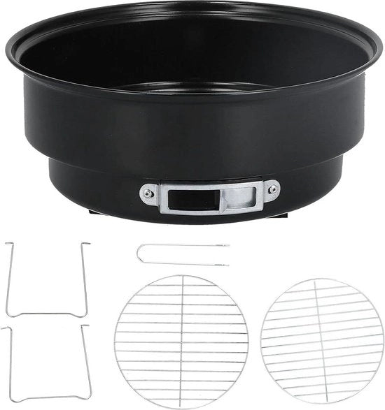 Piatto di cottura in acciaio inossidabile per barbecue - Set di barbecue mini rotondo per esterni - Set di barbecue per campeggio e viaggio