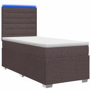 Letto Box Spring LED con Materasso Marrone Scuro 100 x 200 cm 3455531