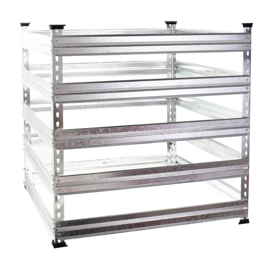 Compostiera da giardino in metallo 120 x 120 x 90 cm per 1300 litri di compost da rifiuti organici