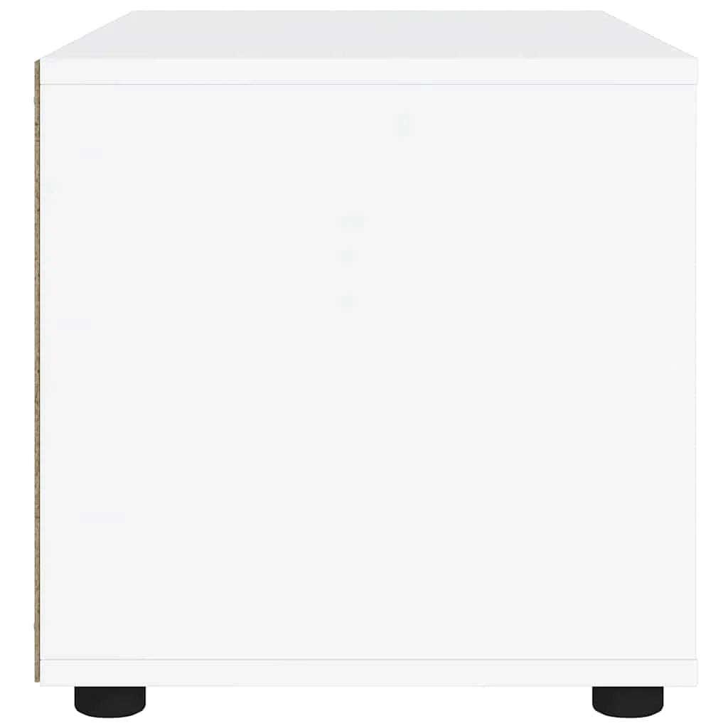 Mobile TV moderno salvaspazio con cassetto e ripiano 60 x 40 x 38 cm legno ingegnerizzato bianco 02_0058329