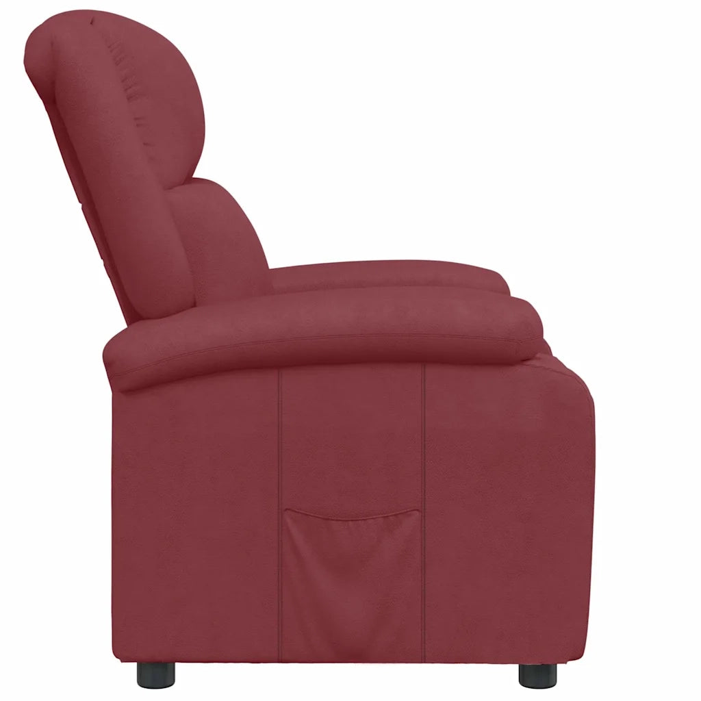Poltrona Reclinabile Rosso Vino in Similpelle