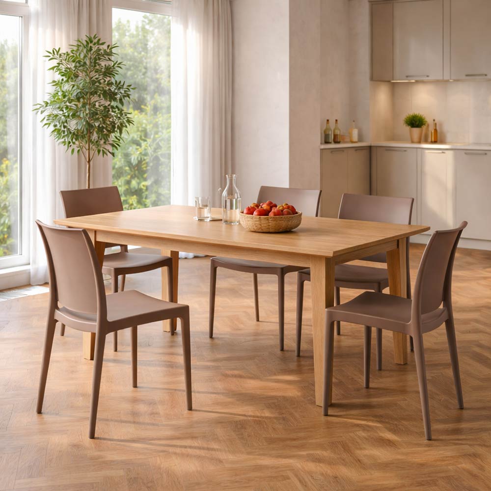 Sedia da sala da pranzo Altea in plastica grigio tortora chiaro modello comfort