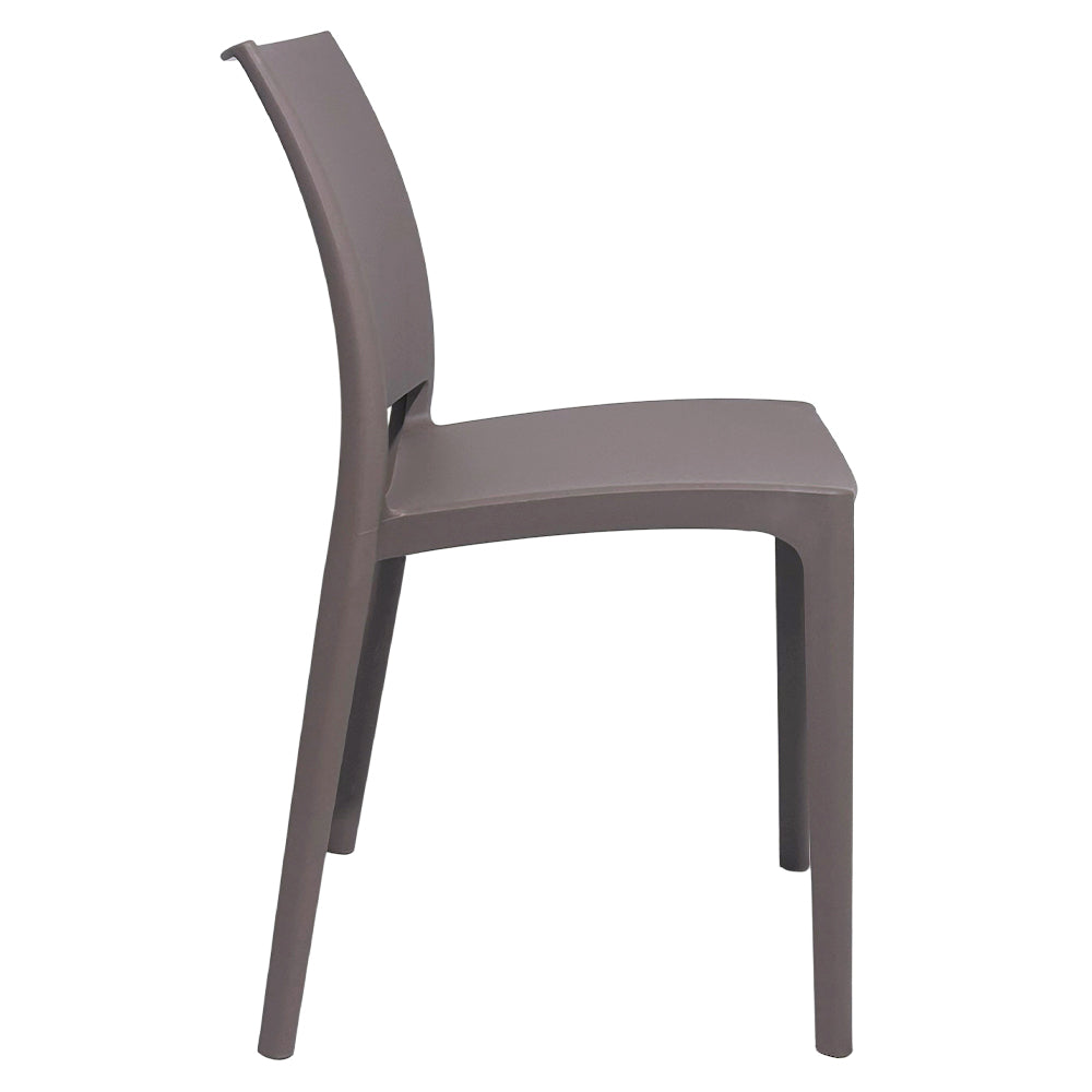 Sedia da sala da pranzo Altea in plastica grigio tortora chiaro modello comfort