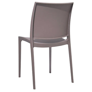 Sedia da sala da pranzo Altea in plastica grigio tortora chiaro modello comfort