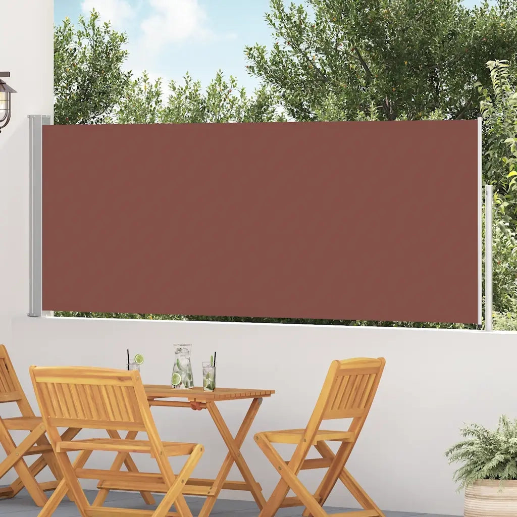 Tenda Laterale Retrattile per Patio-Tenda parasole per balcone 120x500 cm Marrone