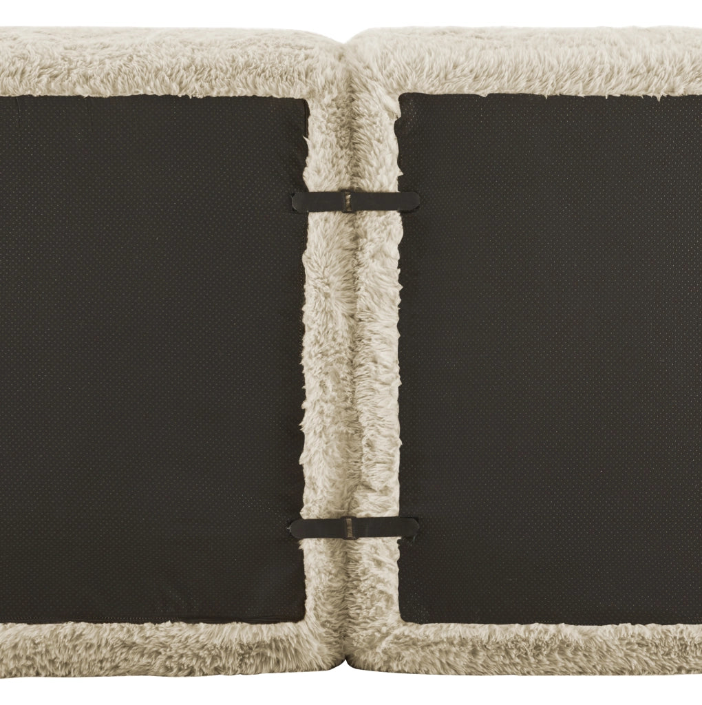Divano modulare angolare a U in tessuto plush 291x179x73 cm; light khaki