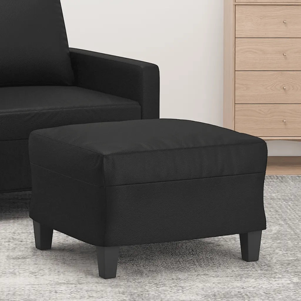 Poggiapiedi Nero 60x50x41 cm in Similpelle 349335